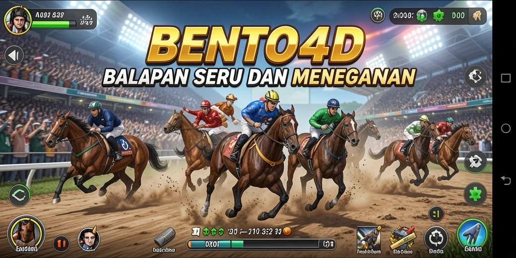 Screenshot gameplay BENTO4D menampilkan aksi balapan seru dan mobil cepat.