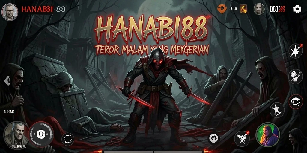 Tampilan menakutkan dalam gameplay HANABI88 yang mencekam.
