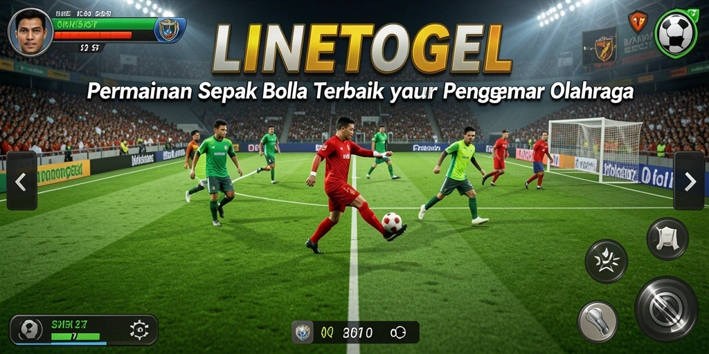 Screenshot gameplay menunjukkan aksi seru dalam pertandingan sepak bola.